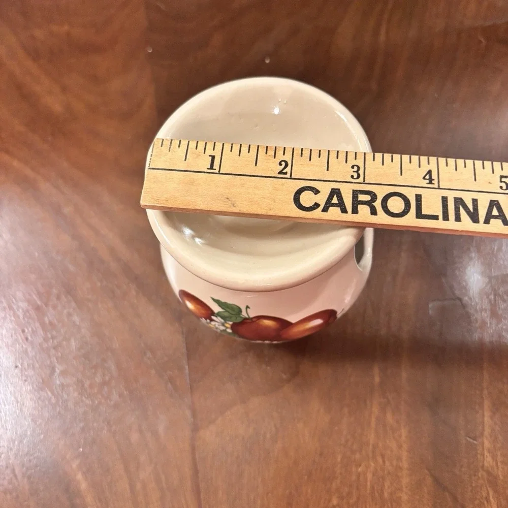 Yesteryears Pottery Marshall Texas Oil Wax Tart Warmer Apples Jesus‎ Candle